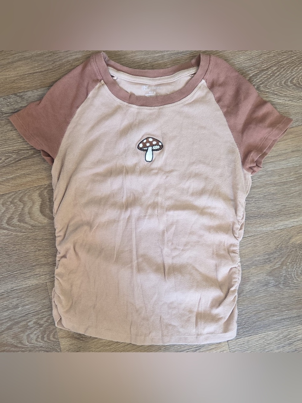 No Boundaries Blush Pink Raglan Mushroom Tee